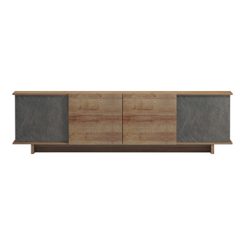 Έπιπλο τηλεόρασης Zafore  pakoworld σε oak-καφέ antique απόχρωση 180x33x50εκ