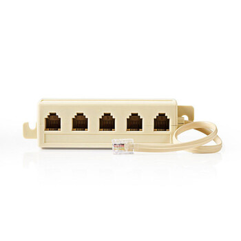Nedis Tcgp90825iv02 Telecom Cable Rj11 Male-5x Rj11 Female 2.0m Ivory