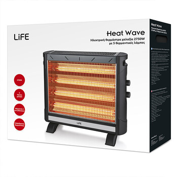 Life Heat Wave Quartz Heater 2750w,with 5 Lamps   qh-101