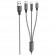 LAMTECH HIGH QUALITY 3 IN 1 USB CABLE WITH METALLIC SHELL BLACK 1M