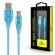 CABLEXPERT PREMIUM COTTON BRAIDED TYPE-C USB CHARGING AND DATA CABLE 1M TURQUOISE/WHITE RETAIL PACK