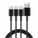 Καλώδιο Σύνδεσης και Φόρτισης Ancus Flow E44 USB 3 σε 1 Micro-USB, USB-C, Lightning 3.0A Μαύρο 1μ