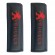 26101/DT Μαξιλαράκια ζώνης PEUGEOT 22 X 7,5 cm από PVC δερματίνη σε μαύρο χρώμα με κόκκινο, ραμμένο logo και αυτοκόλλητες ταινίες τύπου velcro Race Axion - 2 τεμάχια