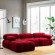 Πολυμορφικός καναπές Divine με ύφασμα σε χρώμα κόκκινο 288/190x75εκ