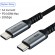 Cabletime C160 PD100W Braided USB 3.2 Cable USB-C male - USB-C male Γκρι 1M