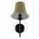 GloboStar® SHELLY 01299 Vintage Φωτιστικό Τοίχου Απλίκα Μονόφωτο Μαύρο Μεταλλικό με Υφασμάτινο Μπεζ Καπέλο Φ20 x Μ18 x Π13 x Υ34cm