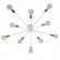 GloboStar® AURORA 01383 Μοντέρνο Industrial Φωτιστικό Οροφής Πολύφωτο Λευκό Μεταλλικό Φ95 x Y17cm
