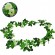 GloboStar® 09019 Τεχνητό Κρεμαστό Φυτό Διακοσμητική Γιρλάντα Μήκους 2.2 μέτρων με 33 X Μικρά Τριαντάφυλλα Πράσινα Λευκά