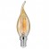 GloboStar® 99032 Λάμπα E14 C35T Κεράκι LED FILAMENT 4W 420 lm 320° AC 85-265V Φλόγα Flame Edison Retro με Μελί Γυαλί Ultra Θερμό Λευκό 2200 K Dimmable