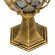 GloboStar® ETOILE 00986 Vintage Φωτιστικό Δαπέδου Μονόφωτο 1 x E27 Μπρονζέ Χρυσό Μεταλλικό Πλέγμα με Μελί Γυάλινη Μπάλα D18 x H38cm