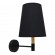 GloboStar® LYDFORD 01432 Μοντέρνο Φωτιστικό Τοίχου Απλίκα Μονόφωτο Μαύρο με Μπέζ Ξύλο Μεταλλικό Φ20 x Y36cm
