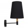 GloboStar® LYDFORD 01432 Μοντέρνο Φωτιστικό Τοίχου Απλίκα Μονόφωτο Μαύρο με Μπέζ Ξύλο Μεταλλικό Φ20 x Y36cm