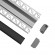 GloboStar® PLASTERBOARD-PROFILE 70820-3M Προφίλ Αλουμινίου - Βάση & Ψύκτρα Ταινίας LED με Μαύρο Φιμέ Κάλυμμα - Χωνευτή Χρήση σε Γυψοσανίδα - Trimless - Πατητό Κάλυμμα - Ασημί - 3 Μέτρα - Πακέτο 5 Τεμαχίων - Μ300 x Π6.7 x Υ1.4cm