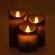 GloboStar® 79557 ΣΕΤ 3 Διακοσμητικών Realistic Κεριών Παραφίνης με LED Εφέ Κινούμενης Φλόγας - Μπαταρίας & Ασύρματο Χειριστήριο IR Μαύρα με Ασημένιες Ρίγες Θερμό Λευκό 3000K Dimmable