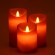 GloboStar® 79558 ΣΕΤ 3 Διακοσμητικών Realistic Κεριών Παραφίνης με LED Εφέ Κινούμενης Φλόγας - Μπαταρίας & Ασύρματο Χειριστήριο IR Κόκκινα με Ασημένιες Ρίγες Θερμό Λευκό 3000K Dimmable