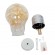 GloboStar® LAMP 00808 Μοντέρνο Κρεμαστό Φωτιστικό Οροφής Μονόφωτο 1 x E27 Ασημί Νίκελ Βάση και Χρυσό Ντουί Μεταλλικό Διάφανο Γυαλί Φ30 x Υ52cm