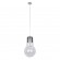 GloboStar® LAMP 01677 Μοντέρνο Κρεμαστό Φωτιστικό Οροφής Μονόφωτο 1 x E27 Ασημί Νίκελ Μεταλλικό Διάφανο Γυαλί Φ30 x Υ52cm