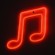 GloboStar® 78569 Φωτιστικό Ταμπέλα Φωτεινή Επιγραφή NEON LED Σήμανσης MUSIC NOTE 5W με Καλώδιο Τροφοδοσίας USB - Μπαταρίας 3xAAA (Δεν Περιλαμβάνονται) - Κόκκινο