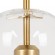 GloboStar® AVERY 00741 Μοντέρνο Κρεμαστό Φωτιστικό Οροφής Μονόφωτο 1 x E27 Διάφανο Γυάλινο με Χρυσό Μεταλλικό Πλέγμα Φ15 x Υ60cm