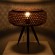 GloboStar® ZORION 00770 Vintage Επιτραπέζιο Φωτιστικό Πορτατίφ Λαμπατέρ Μονόφωτο Μπαμπού Καφέ Πλέγμα Φ40 x Υ15.5cm