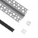 GloboStar® PLASTERBOARD-PROFILE 70839-2M Προφίλ Αλουμινίου - Βάση & Ψύκτρα Ταινίας LED με Μαύρο Φιμέ Κάλυμμα - Χωνευτή Χρήση σε Γυψοσανίδα - Trimless - Πατητό Κάλυμμα - Ασημί - 2 Μέτρα - Πακέτο 5 Τεμαχίων - Μ200 x Π5.6 x Υ1.5cm
