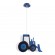 GloboStar® TRACTOR 61580 Μοντέρνο Παιδικό Κρεμαστό Φωτιστικό Οροφής Μονόφωτο 1 x E27 Μπλε PVC Φιγούρα Τρακτέρ-Φαγάνα Μ40 x Π15.5 x Υ26.5cm