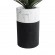 GloboStar® Artificial Garden ALMUDENA 20769 Επιδαπέδιο Πολυεστερικό Τσιμεντένιο Κασπώ Γλάστρα - Flower Pot Μαύρο με Λευκό Φ36 x Υ60cm