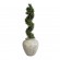 GloboStar® Artificial Garden IRISH 20722 Επιδαπέδιο Πολυεστερικό Τσιμεντένιο Κασπώ Γλάστρα - Flower Pot Λευκό - Μπεζ Φ55 x Υ60cm