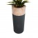 GloboStar® Artificial Garden BELLANO 20748 Επιδαπέδιο Πολυεστερικό Τσιμεντένιο Κασπώ Γλάστρα - Flower Pot Καφέ - Μαύρο Φ36 x Υ90cm