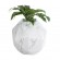 GloboStar® Artificial Garden BRIXTON 20783 Επιδαπέδιο Πολυεστερικό Τσιμεντένιο Κασπώ Γλάστρα - Flower Pot Λευκό Μ38 x Π38 x Υ38cm