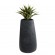 GloboStar® Artificial Garden CHLOE 20709 Επιδαπέδιο Πολυεστερικό Τσιμεντένιο Κασπώ Γλάστρα - Flower Pot Μαύρο Μ45 x Π49 x Υ90cm