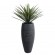 GloboStar® Artificial Garden NASHVILLE 20715 Επιδαπέδιο Πολυεστερικό Τσιμεντένιο Κασπώ Γλάστρα - Flower Pot Μαύρο Φ35 x Υ85cm