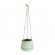 GloboStar® Artificial Garden BUBASTIS 20527 Κρεμαστό Διακοσμητικό Κεραμικό Κασπώ Γλάστρα - Flower Pot Λευκό με Πράσινο Φ13 x Υ10.5cm