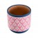GloboStar® Artificial Garden BOMBAY 20521 Διακοσμητικό Κεραμικό Κασπώ Γλάστρα - Flower Pot Ροζ με Λευκό και Μπλε Φ14.5 x Υ13cm