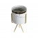 GloboStar® Artificial Garden ALASKA 20565 Διακοσμητικό Κεραμικό Κασπώ Γλάστρα - Flower Pot Λευκό με Χρυσή Μεταλλική Βάση και Μαύρες Λεπτομέρειες Φ8 x Υ15cm