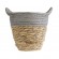 GloboStar® Artificial Garden SYROS 20570 Διακοσμητικό Πλεκτό Κασπώ Γλάστρα - Flower Pot Μπεζ με Γκρι Φ17 x Υ16cm