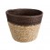 GloboStar® Artificial Garden LEFKADA 20574 Διακοσμητικό Πλεκτό Κασπώ Γλάστρα - Flower Pot Μπεζ με Καφέ Φ18 x Υ15cm