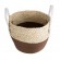 GloboStar® Artificial Garden CAROLINA 20580 Διακοσμητικό Πλεκτό Κασπώ Γλάστρα - Flower Pot Μπεζ με Καφέ και Λευκό Φ33 x Υ28cm