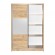 Ντουλάπα ρούχων Griffin pakoworld δίφυλλη με συρόμενες πόρτες χρώμα φυσικό 121x56.5x180.5εκ