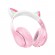 Wireless Ακουστικά Stereo Hoco W42 Cat Ears 400mAh Micro SD και AUX Cherry Blossom
