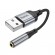 Αντάπτορας Καλωδίου Ήχου Hoco LS36 Fresh USB to 3.5mm Hi-Fi Συμβατός με όλες τις Συσκευές Braided 12cm