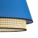 GloboStar® SAIGE 01918 Boho Κρεμαστό Φωτιστικό Οροφής Μονόφωτο 1 x E27 AC220-240V IP20 - Φ50 x Υ45cm - Μπεζ Μπαμπού Πλέγμα με Μπλε και Γκρι Υφασμάτινο Καπέλο - 5 Χρόνια Εγγύηση