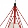 GloboStar® KAIRI 01620 Μοντέρνο Industrial Κρεμαστό Φωτιστικό Οροφής Μονόφωτο 1 x E27 Κόκκινο με Άσπρο Ύφασμα Μεταλλικό Πλέγμα Φ38 x Υ39cm