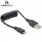 CABLEXPERT COILED MICRO USB CABLE 0.6m BLACK