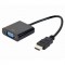 CABLEXPERT HDMI TO VGA ADAPTER CABLE SINGLE PORT BLACK