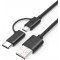 POWERTECH Καλώδιο USB 2.0(A) σε USB Micro & Type-C, 1.5m, μαύρο CAB-U107