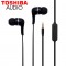 TOSHIBA AUDIO WIRED EAR BUDS BLACK
