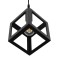 GloboStar® CUBE 01015 Μοντέρνο Κρεμαστό Φωτιστικό Οροφής Μονόφωτο Μαύρο Μεταλλικό Πλέγμα Φ25 x Y25cm