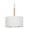 GloboStar® BRONX 01518 Μοντέρνο Κρεμαστό Φωτιστικό Οροφής Μονόφωτο 1 x E27 Μεταλλικό με Λευκό Καπέλο Φ35 x Y50cm