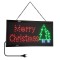 GloboStar® 75694 Φωτιστικό Ταμπέλα LED Σήμανσης MERRY CHRISTMAS WITH TREE με Πρίζα AC 230V Μ48xΠ25xΥ2cm